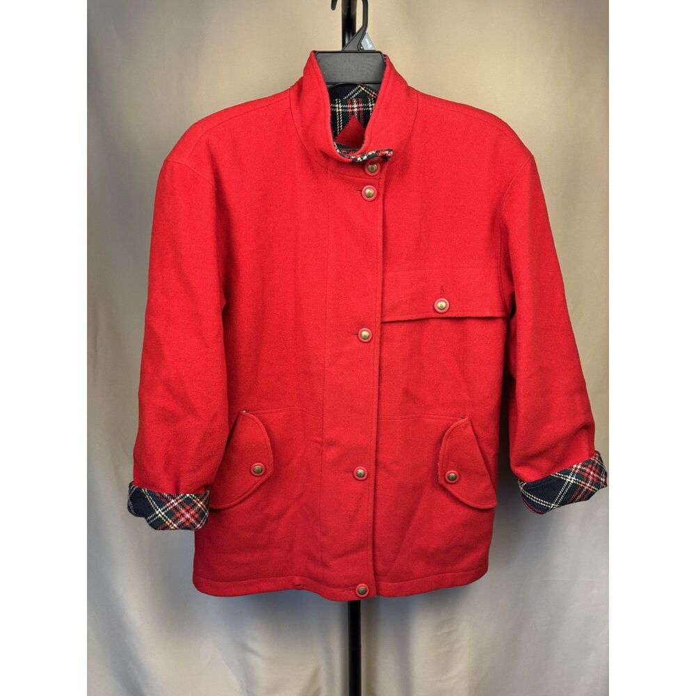 Vintage Mackintosh of New England Red Wool Blend Coat – Made in USA - Size Large